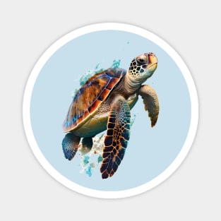 Ocean's Grace: Realistic Sea Turtle Magnet